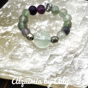 Dainty fluorite beaded gem ring